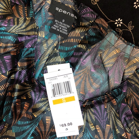 Spense Women’s Blouse with Belt Sz Small Black - Picture 5 of 5